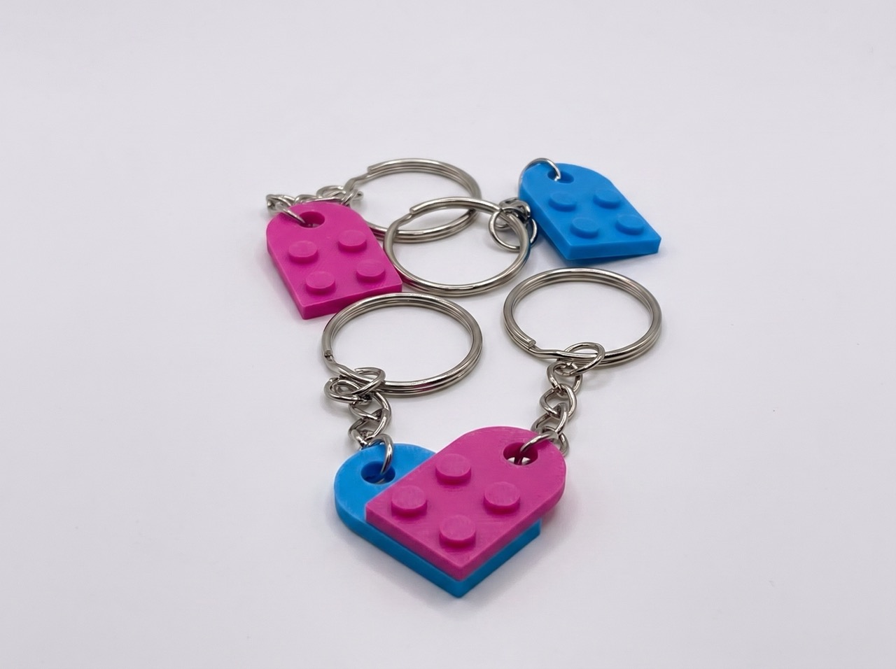3D keychain Brick-style heart